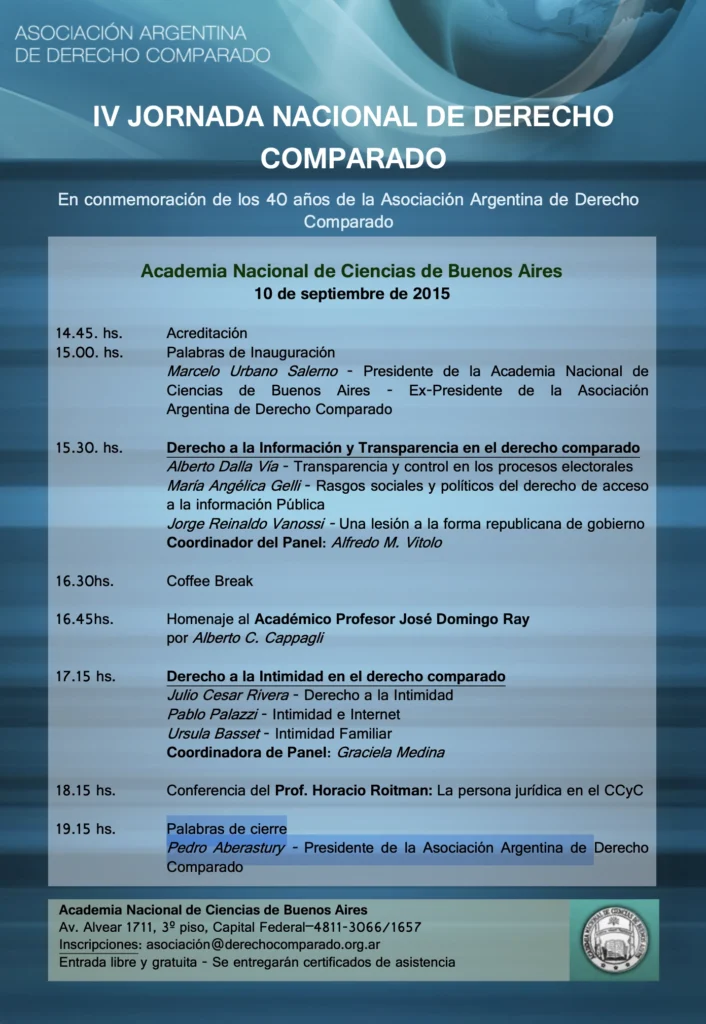 IV Jornada Nacional de Derecho Comparado AADC