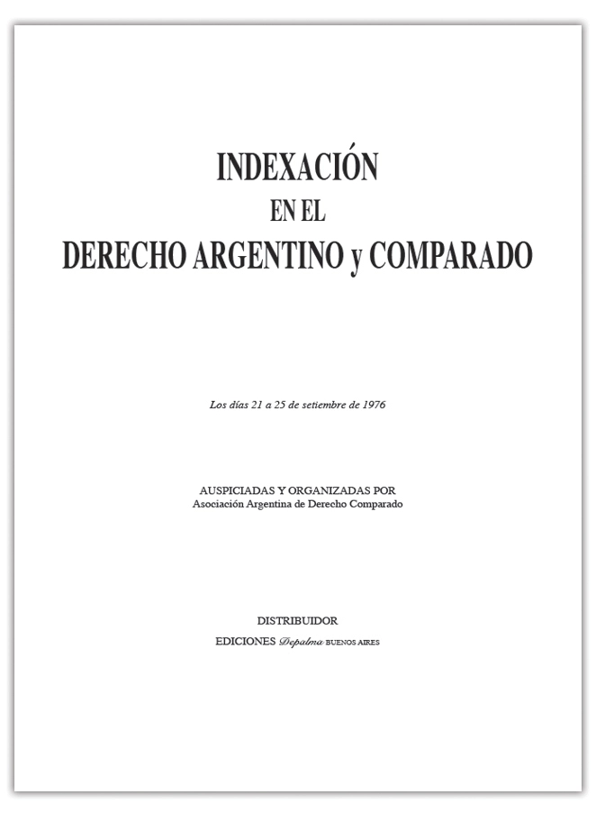 portada Indexación en el Derecho Argentino y Comparado